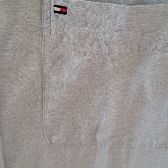 NWT! Tommy Hilfiger Linen Button-down Shirt, Size Large. - Picture 2 of 6